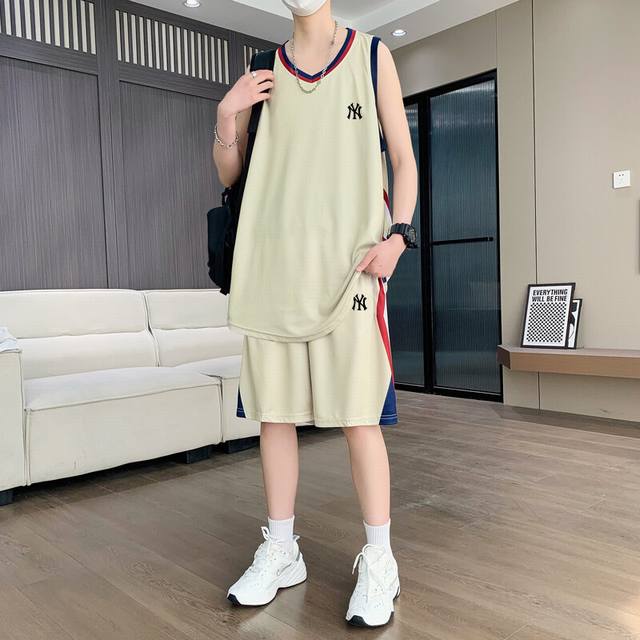 Mlb25Ss New high quality ice silk quick-drying sports shorts vest sports suit! C