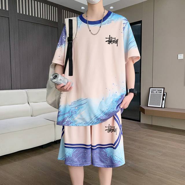 Stussy 25Ss new high-quality ice silk quick-drying sports shorts short-sleeved s