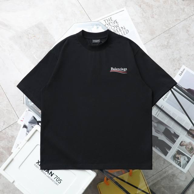 New original top replica Balenciaga classic cola wave embroidered logo round nec