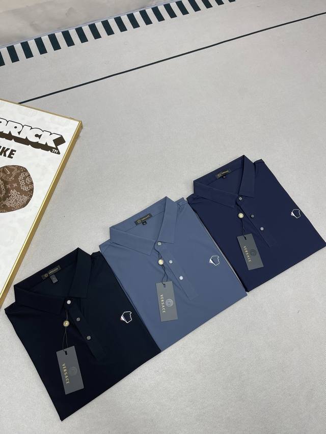 Popular item! Versace Medusa Logo seamless ice oxygen nylon polo shirt! Hang Lun