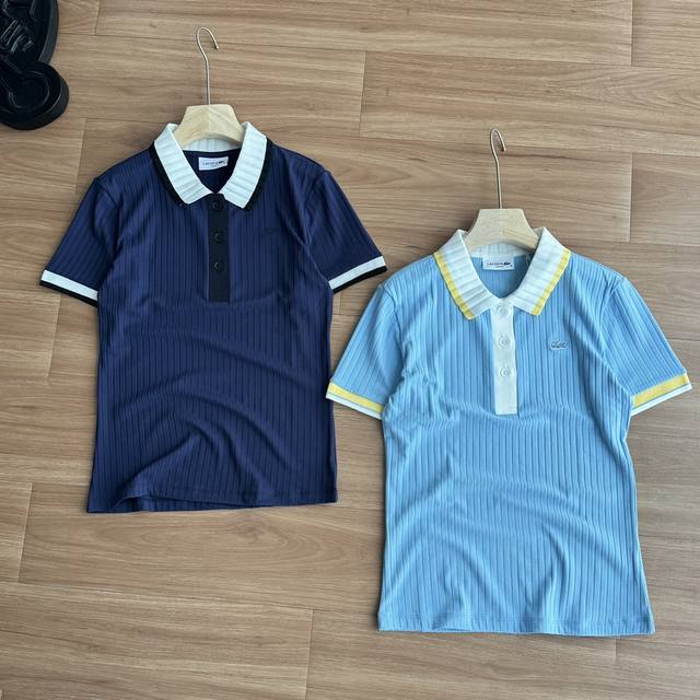 Post! Lacoste French Crocodile Women's Spring/Summer 25 New Stripe Design Fashio