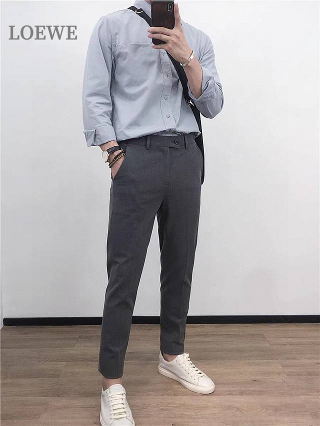 Loewe casual business shorts versatile nine-point pants In autumn, nine-point su