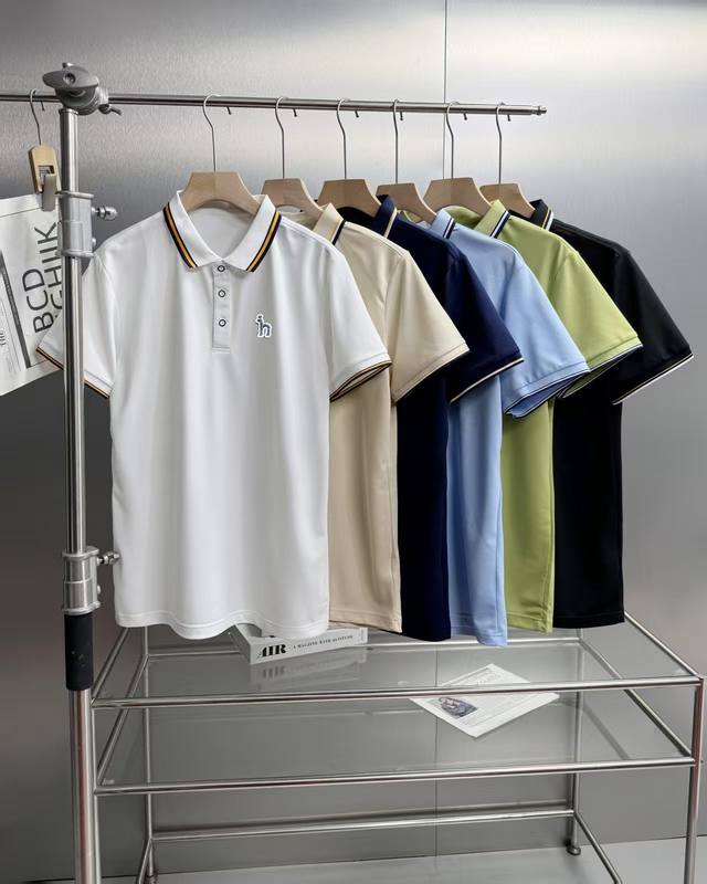 Hazzys Men's Classic Business Color-contrast Commuter Style Short-sleeved T-shir
