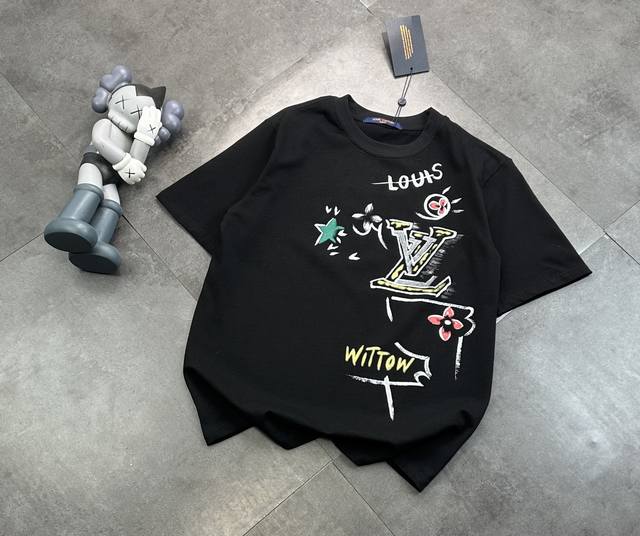 Fashion brand Lv Louis Vuitton direct printing process couple short-sleeved T-sh