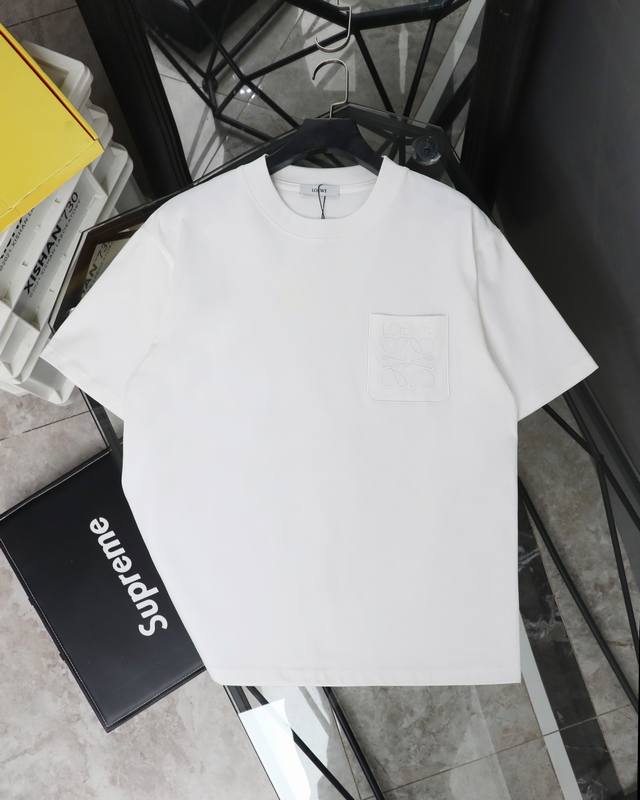 Top version Loewe 25Ss latest three-dimensional pocket embroidered Logo short-sl