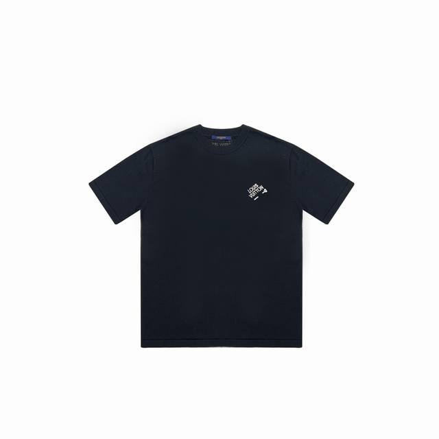 Top version Louis Vuitton 23Ss show style chest pin embroidery knitted short-sle