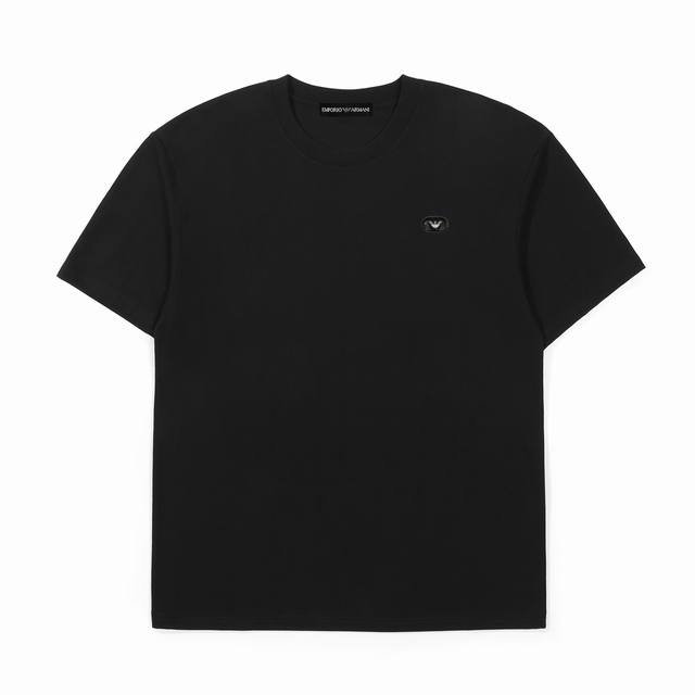 for Emporio Armani Ea Armani leather label hardware printed cotton short-sleeved