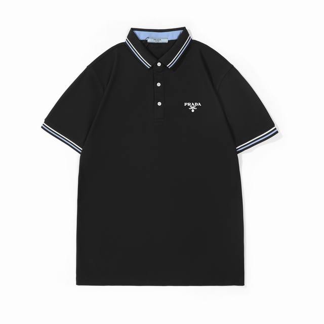 for Prada 3D Logo Printed Short Sleeve Polo Shirt Customized main logo and auxil