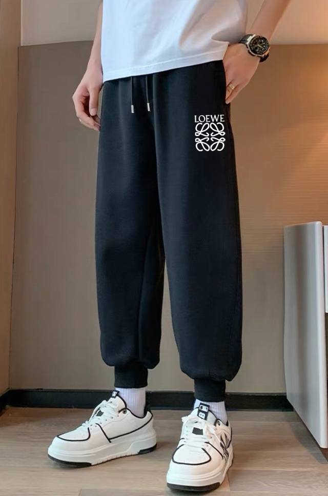 Loewe classic small logo spring super versatile sports ribbed sports sweatpants