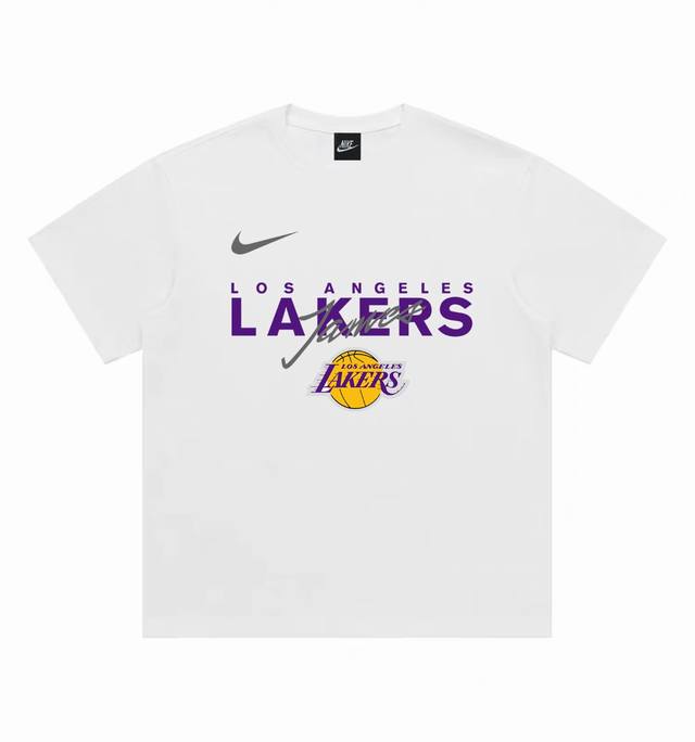 NBA X Nike Lakers James training suit round neck short sleeve half sleeve T-shir