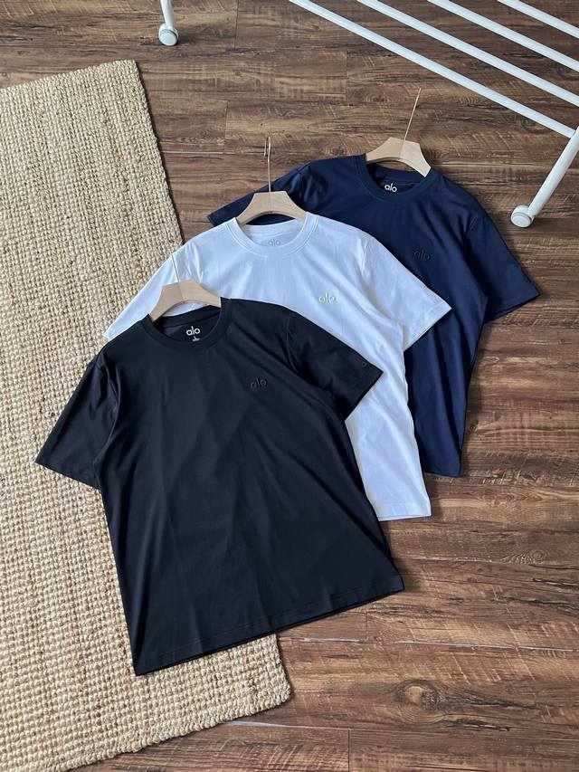 Alo summer solid color ice sense versatile casual T-shirt, simple small label em