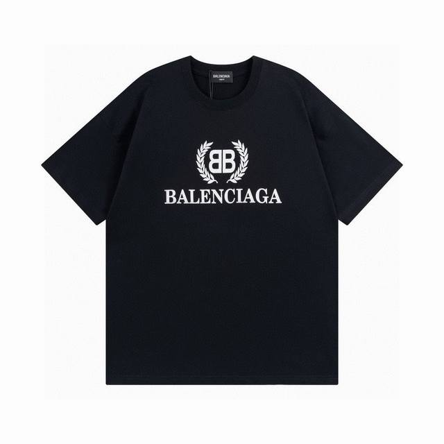Balenciaga 2025 Ss classic wheat print short-sleeved T-shirt The quality of this
