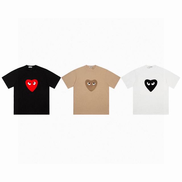Top quality Cdg Play Rei Kawakubo cartoon heart short-sleeved T-shirt 2025 summe