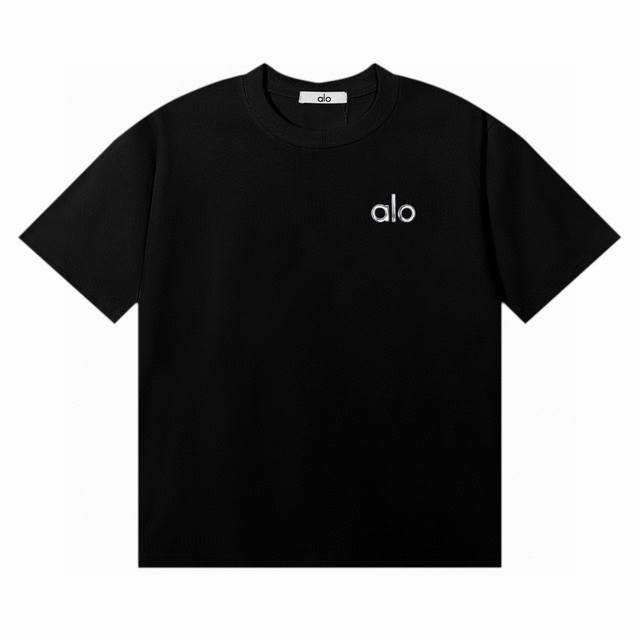 Alo simple silicone letter short sleeves! Black is too casual and everyday! Real
