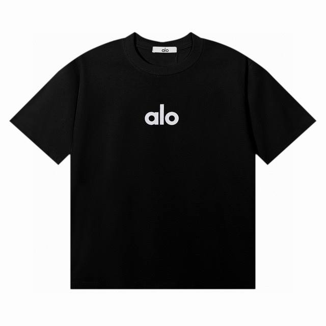 Alo simple printed letter short sleeves! Black is too casual and everyday! Reall