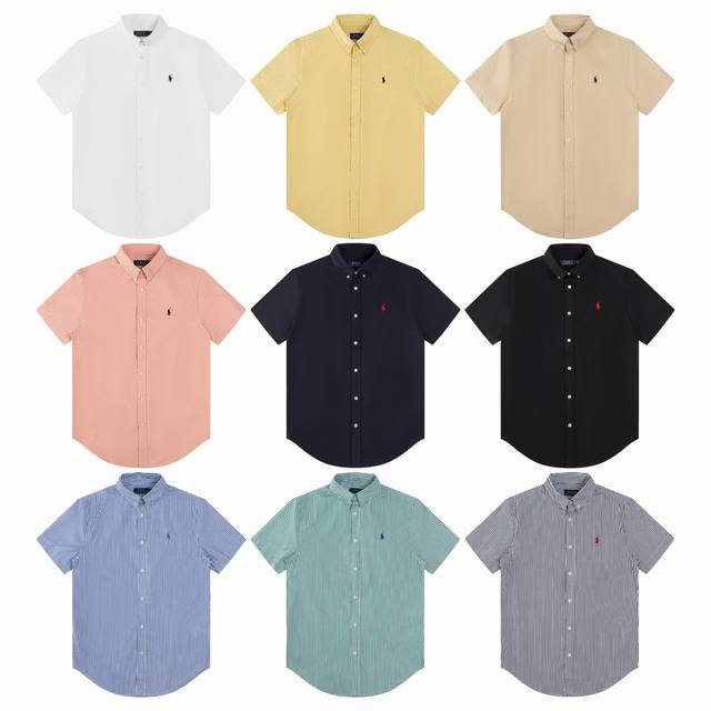 R62 Ralph Lauren nine-color poplin short-sleeved pony embroidery button-down lap