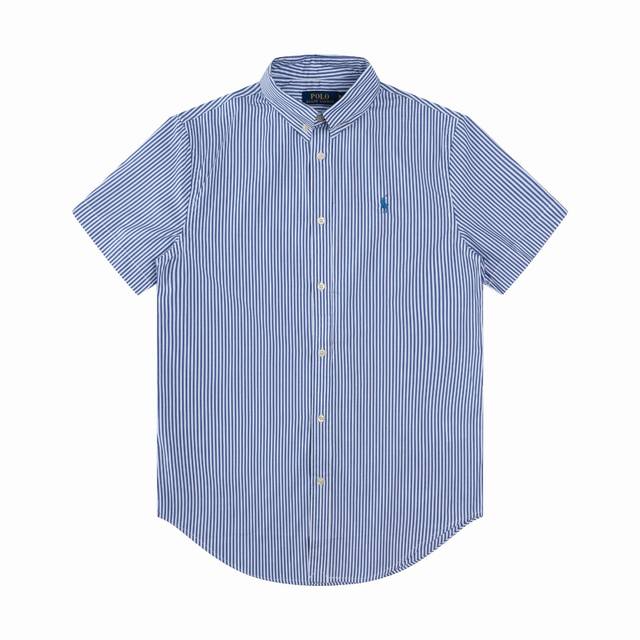 R62 Ralph Lauren poplin short-sleeved pony embroidery button-down lapel classic