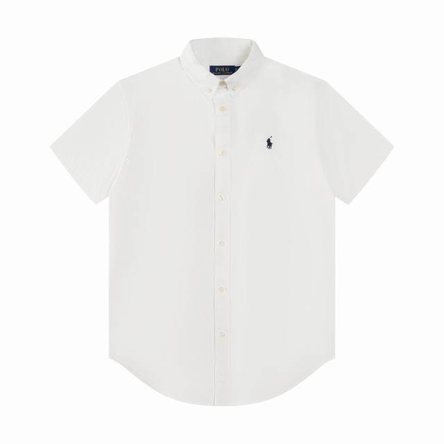 R62 Ralph Lauren poplin short-sleeved pony embroidery button-down lapel classic