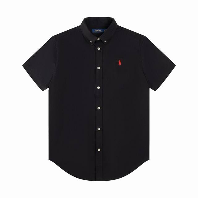 R62 Ralph Lauren poplin short-sleeved pony embroidery button-down lapel classic