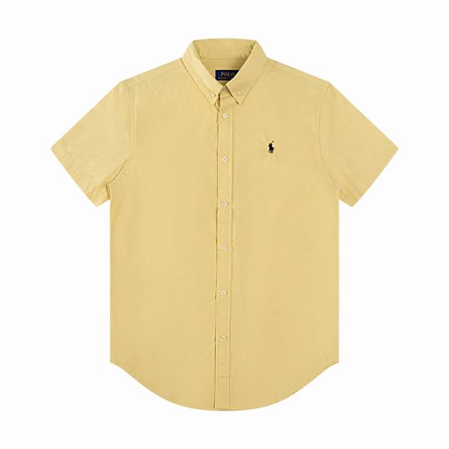 R62 Ralph Lauren poplin short-sleeved pony embroidery button-down lapel classic