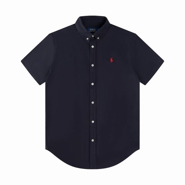 R62 Ralph Lauren poplin short-sleeved pony embroidery button-down lapel classic