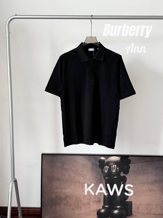 Burberry Bbr striped pattern equestrian knight logo polo shirt Top imported piqu