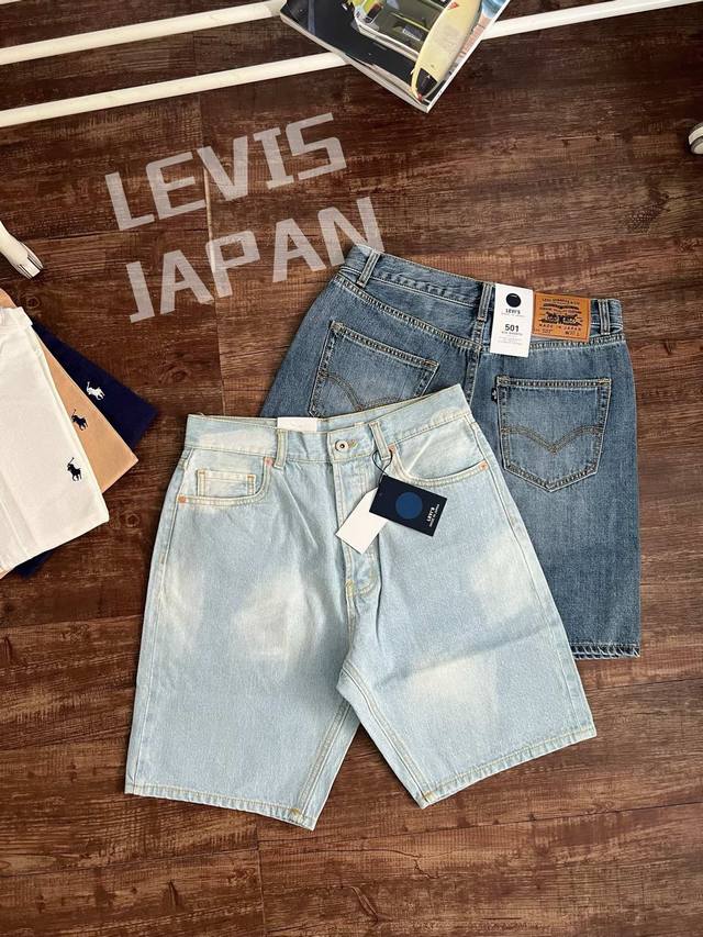 Levi's Levis men's Japanese-made red ear 501 denim shorts Cotton woven denim sho