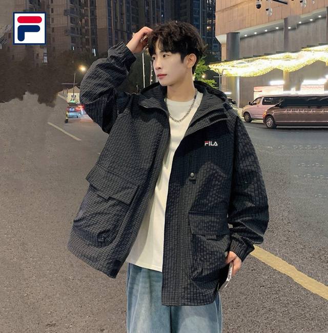 New Fila 25 Spring and Autumn Stand-up Collar Youth Casual Colorblock Jacket