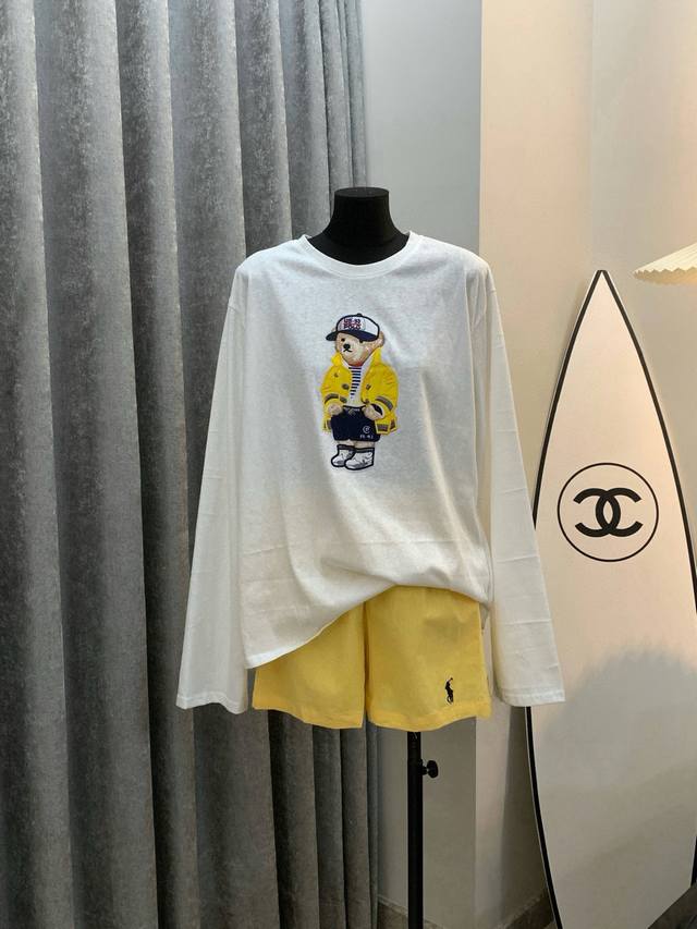 Ralph Lauren Ralph Lauren RL bear patch sunscreen T-shirt pony embroidery elasti