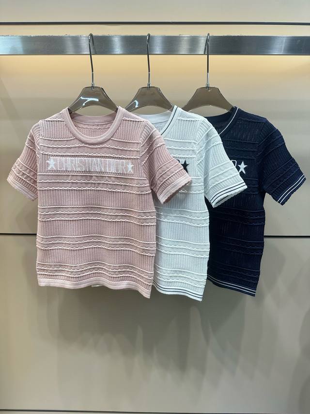 Dior Dior five-pointed star letter jacquard knitted short sleeves Style number: