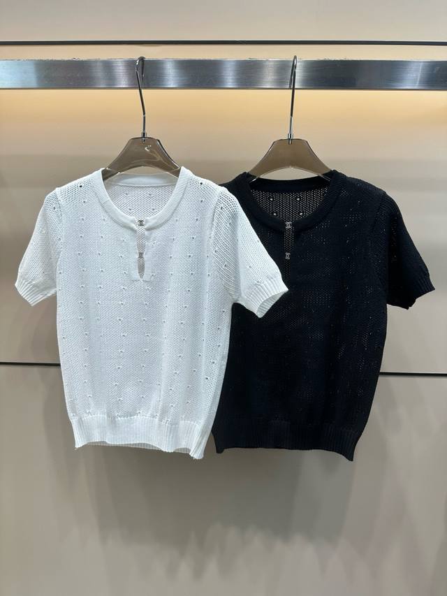Chanel Chanel Xiaoxiang custom double C hollow knitted short sleeve Style number