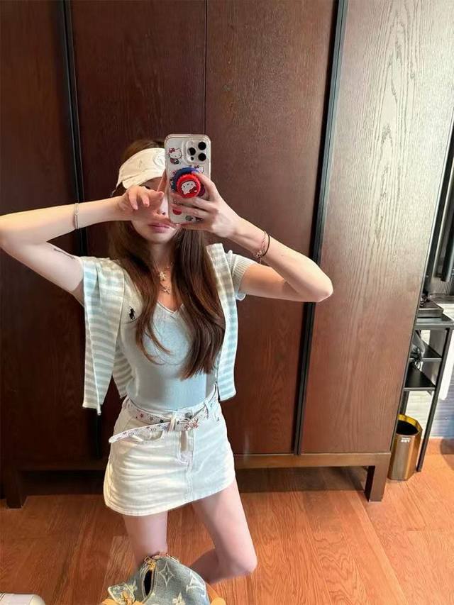 Shawl Top One Size Belt Short Skirt Sml Ralph Lauren Ralph Lauren Rl Pony Embroi