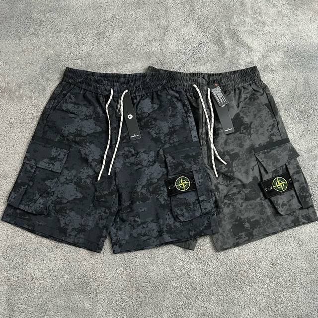 Stone Island 25Ss new summer workwear quick-drying camouflage shorts, a classic