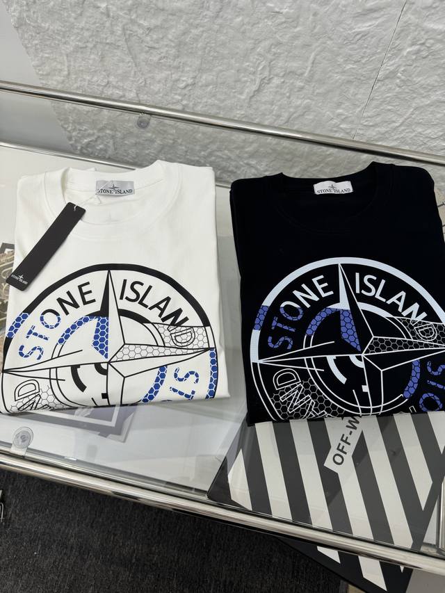 Stone Island's new summer short-sleeved T-shirt with a disc logo on the chest, t
