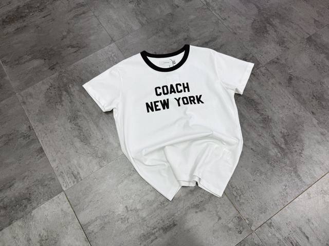 New counters in stock 50Ss new summer Coach unisex classic letter short-sleeved