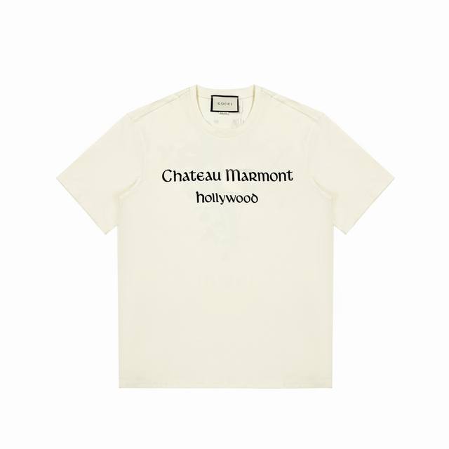 Gucci short-sleeved floral printed T-shirt on the back The color of each flower
