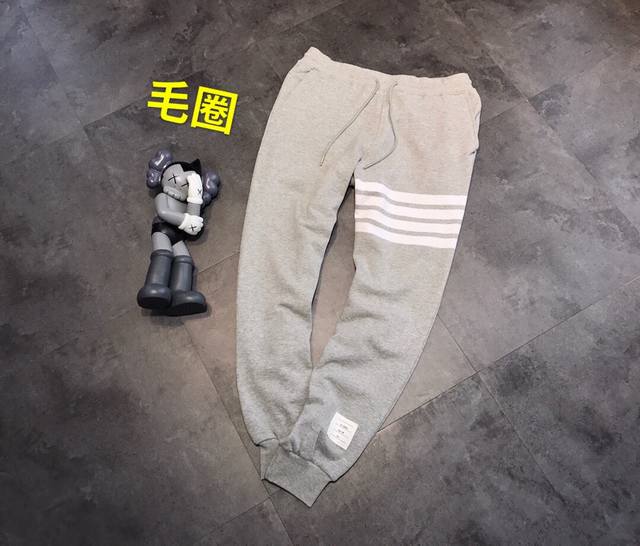 trend ~ original terry gray high-end version color-dyed Tb trousers Tb classic g