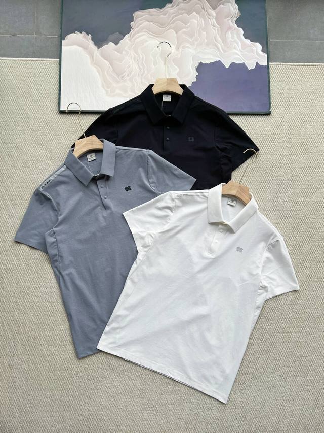 New summer Kolon men's three-color full-body laminated Polo shirt! silicone thre