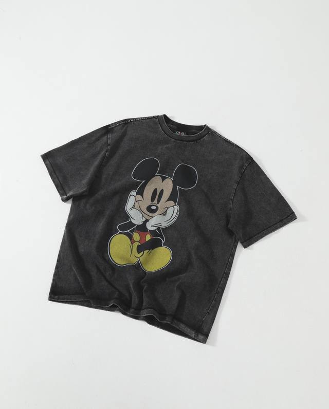 Saint Michael X Mickey 25Ss Limited Washed Distressed Heavy High Street Short Sl