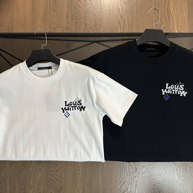 Lv Louis Vuitton 2025 Spring and Summer Letter Printed Logo Short Sleeve T-shirt