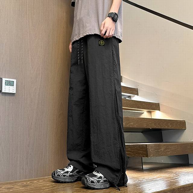 Stone Island Overseas Counters Combat Functional Casual Pants Unisex Side zipper