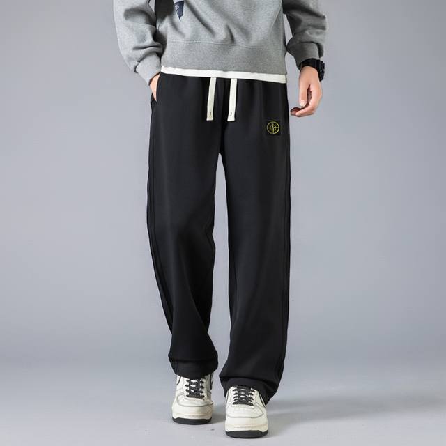Stone Island sweatpants spring and summer new splicing ribbon casual pants, vers