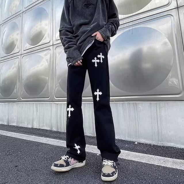 New arrival Chrome Hearts limited edition cross raw edge patch retro straight je