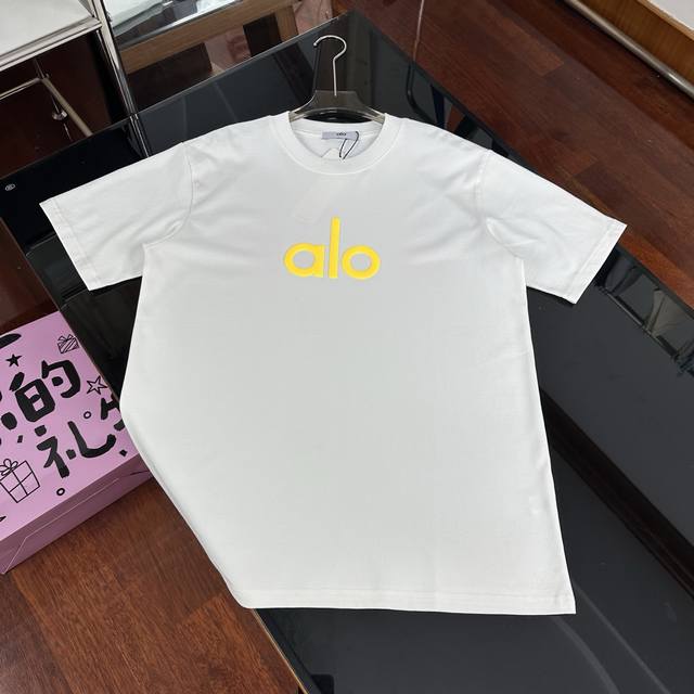 Alo 25Ss new spring and summer round neck loose three-dimensional foam printed s