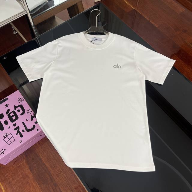 Alo 25Ss new spring and summer round neck loose three-dimensional rubber printed
