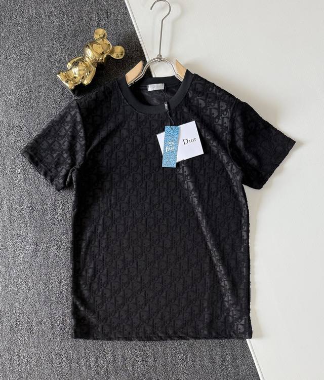 High quality Dior 3D convex jacquard flocked T-shirt, 25Ss spring and summer new