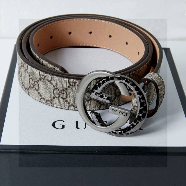 Gucci pin buckle belt with double G buckle, super versatile, super large buckle,