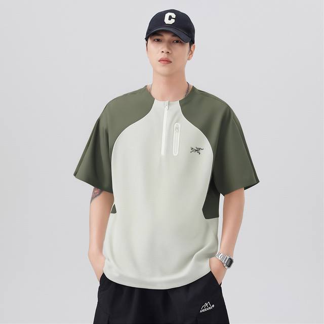 for Arc'Teryx summer spliced ice silk short-sleeved T-shirt, unisex style counte