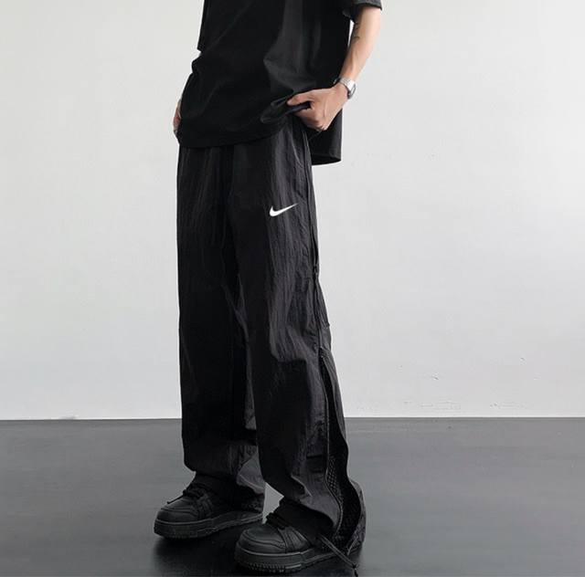 Nike's new summer double zipper side mesh design quick-drying pants men's trendy