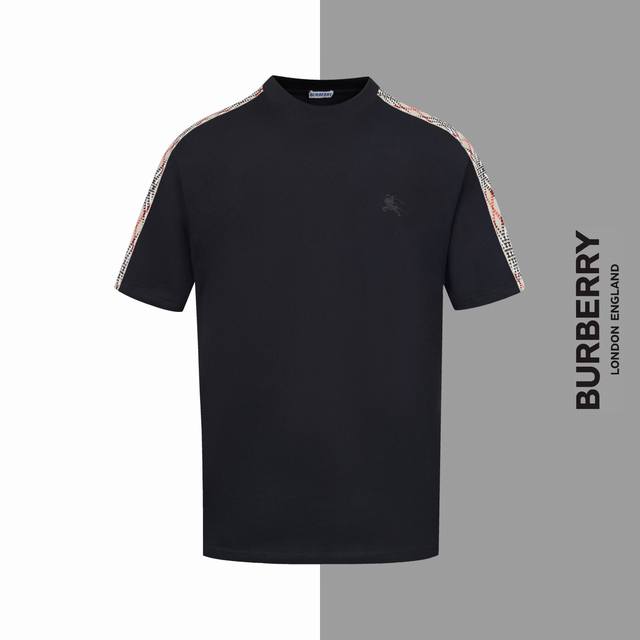 Burberry embroidered small label classic ribbon round neck short sleeves Burberr